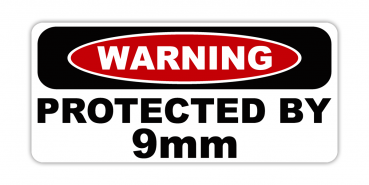 Aufkleber Protected by 9mm